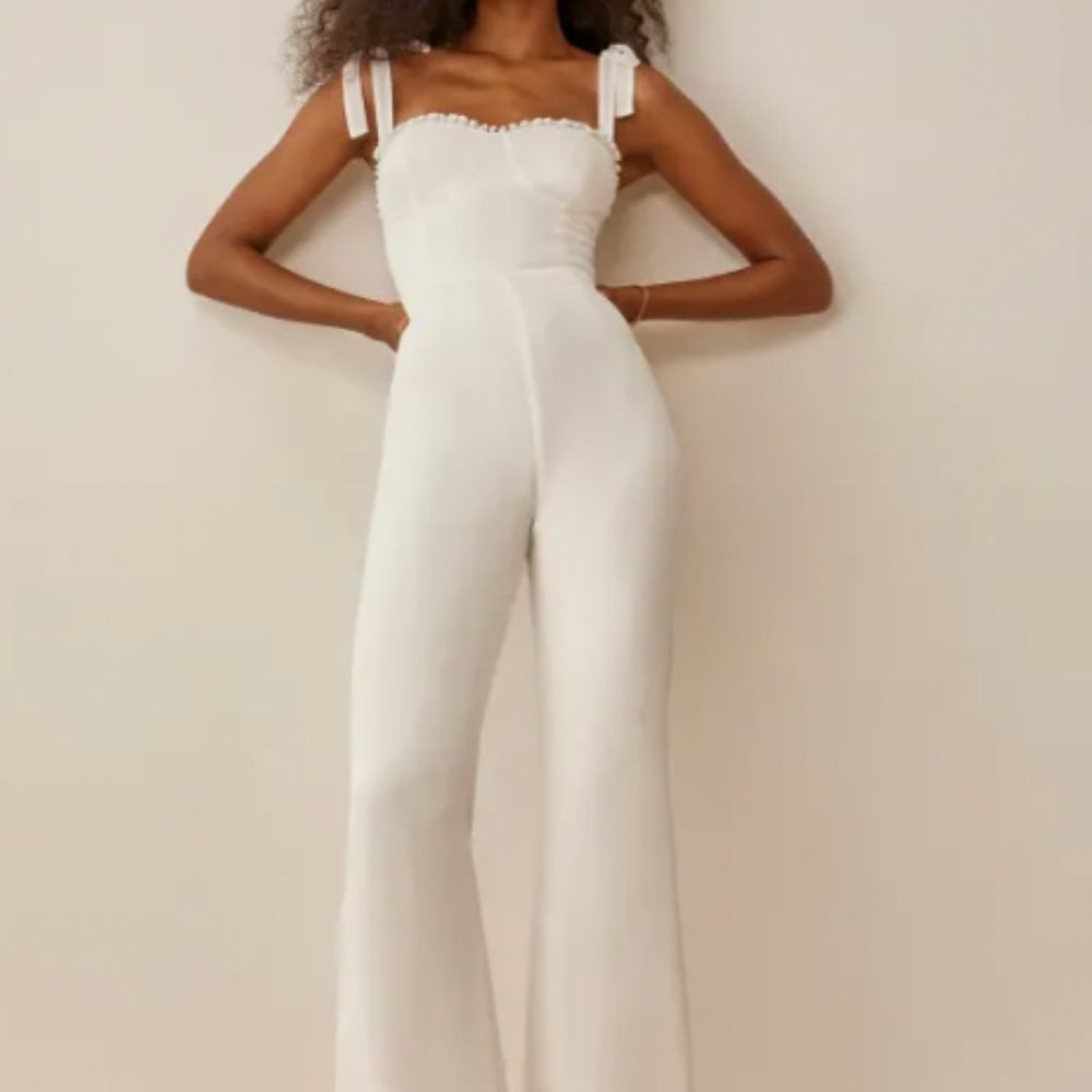 Reformation Alfred Jumpsuit (Gossamer/White/Off-white/Ivory)